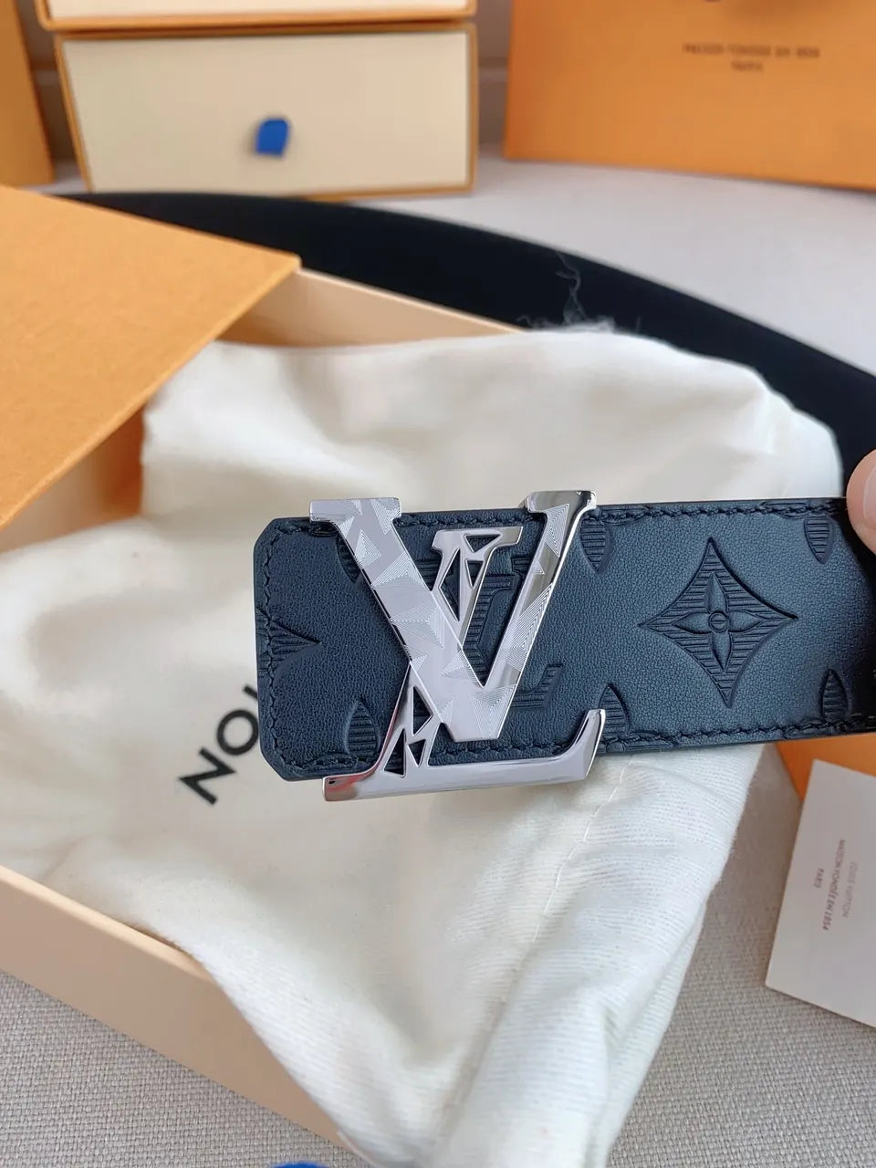 Black Diamond Embossed Belt