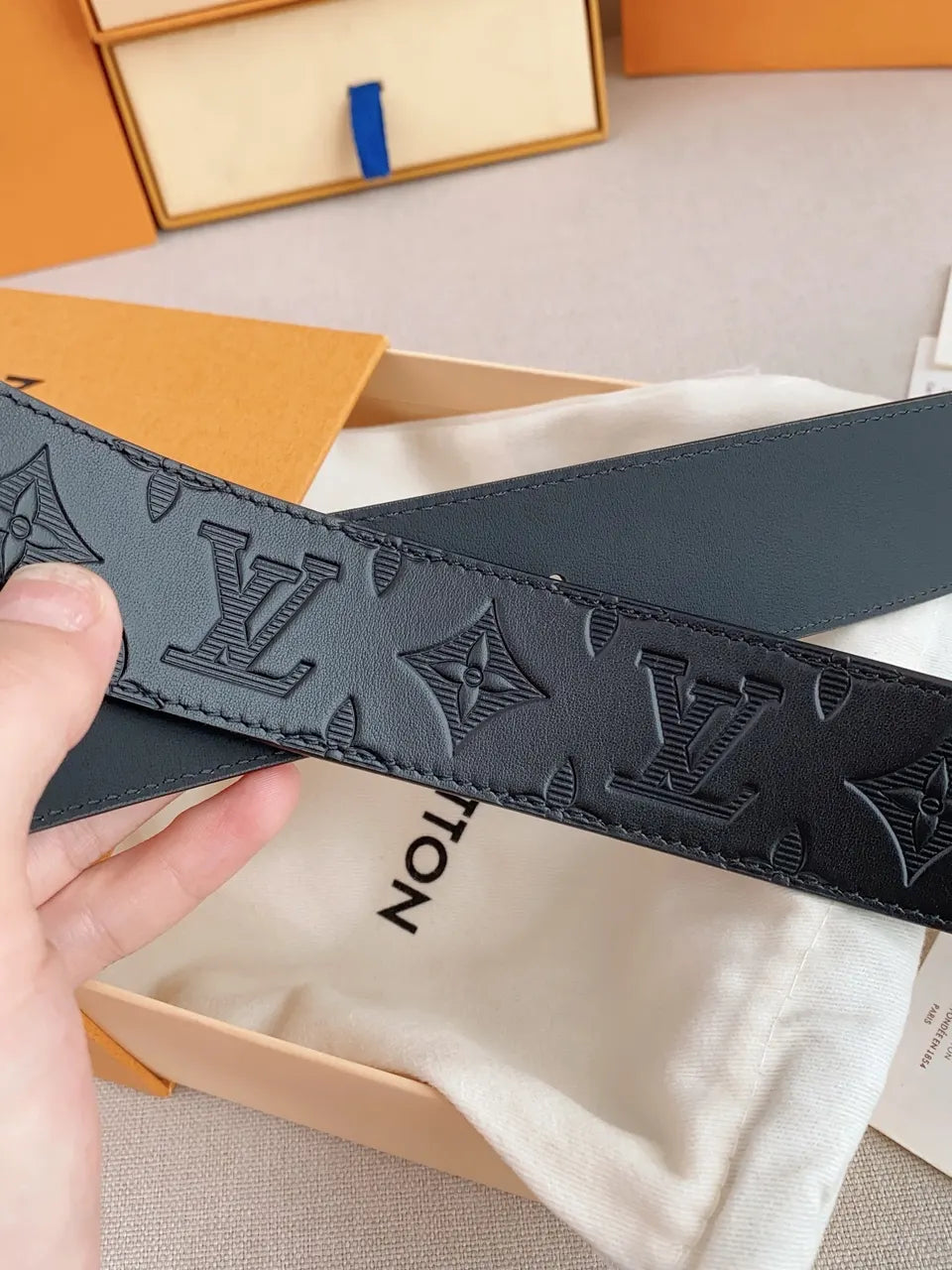 Black Diamond Embossed Belt - Hình 3