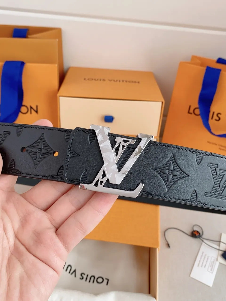 Black Diamond Embossed Belt - Hình 7