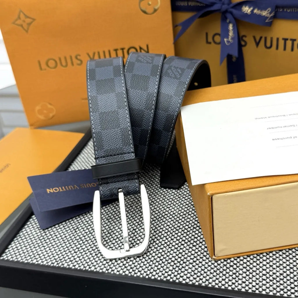 Louis Vuitton Damier Cobalt Belt silver