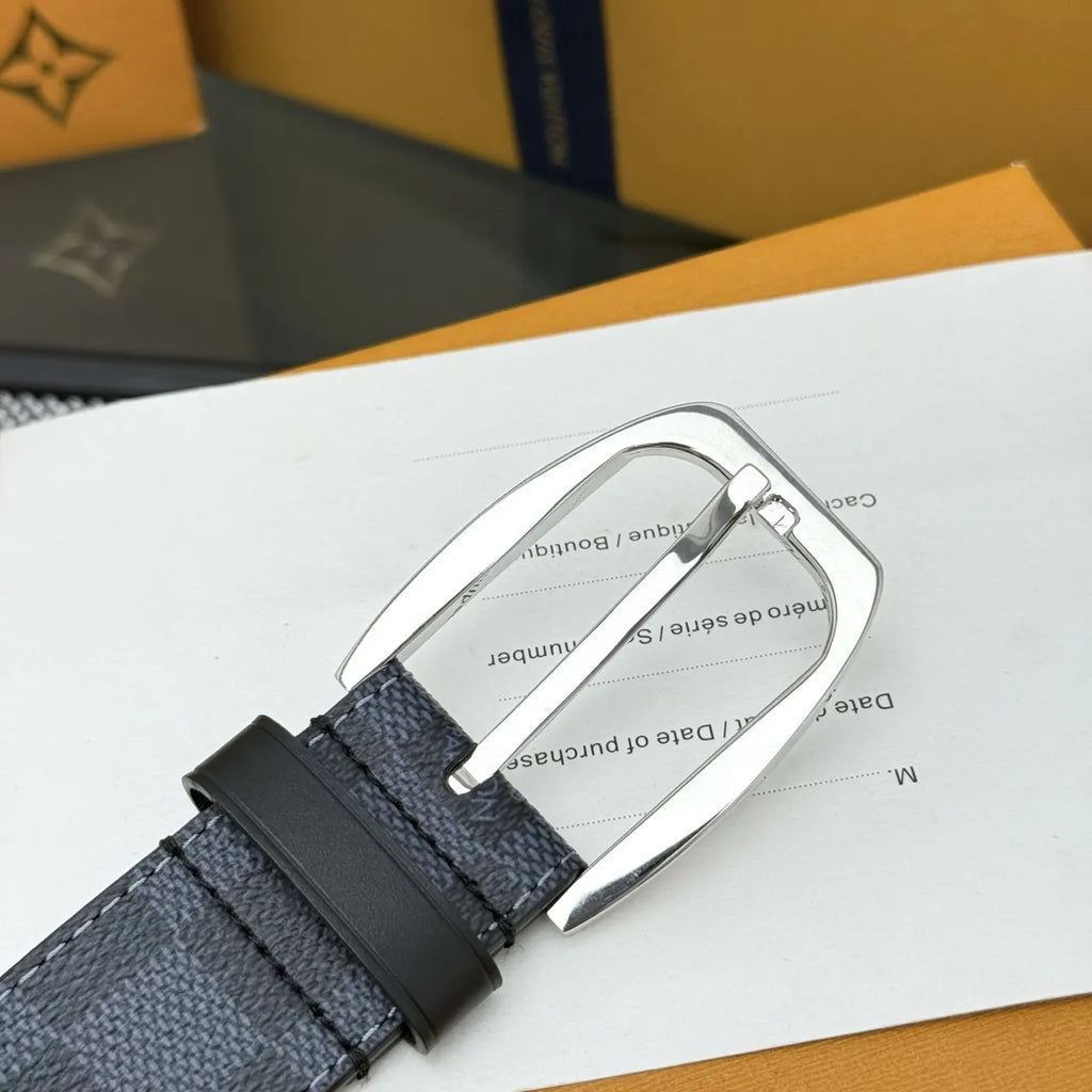 Louis Vuitton Damier Cobalt Belt silver - Hình 3