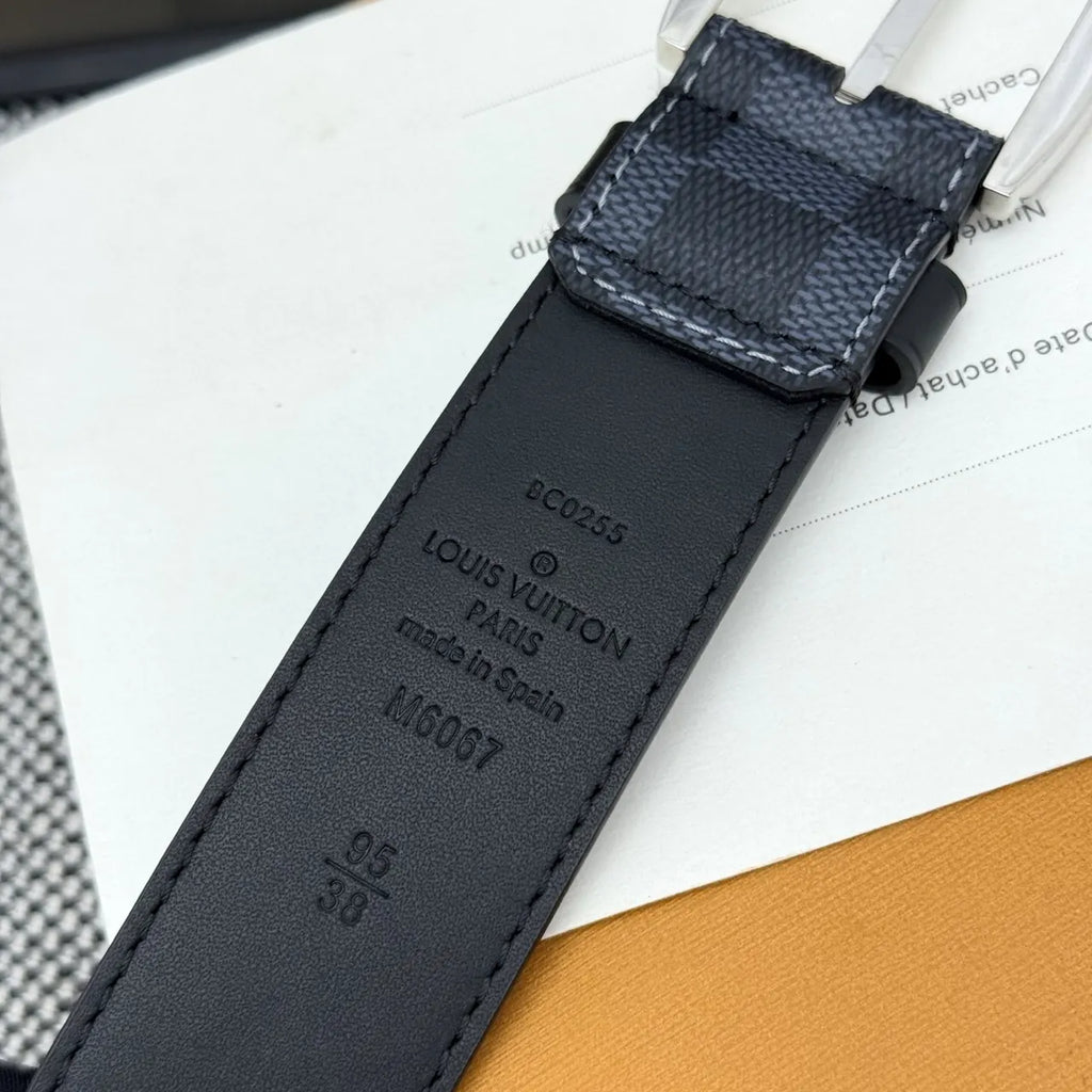 Louis Vuitton Damier Cobalt Belt silver - Hình 5