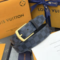 gold Louis Vuitton Damier Cobalt Belt