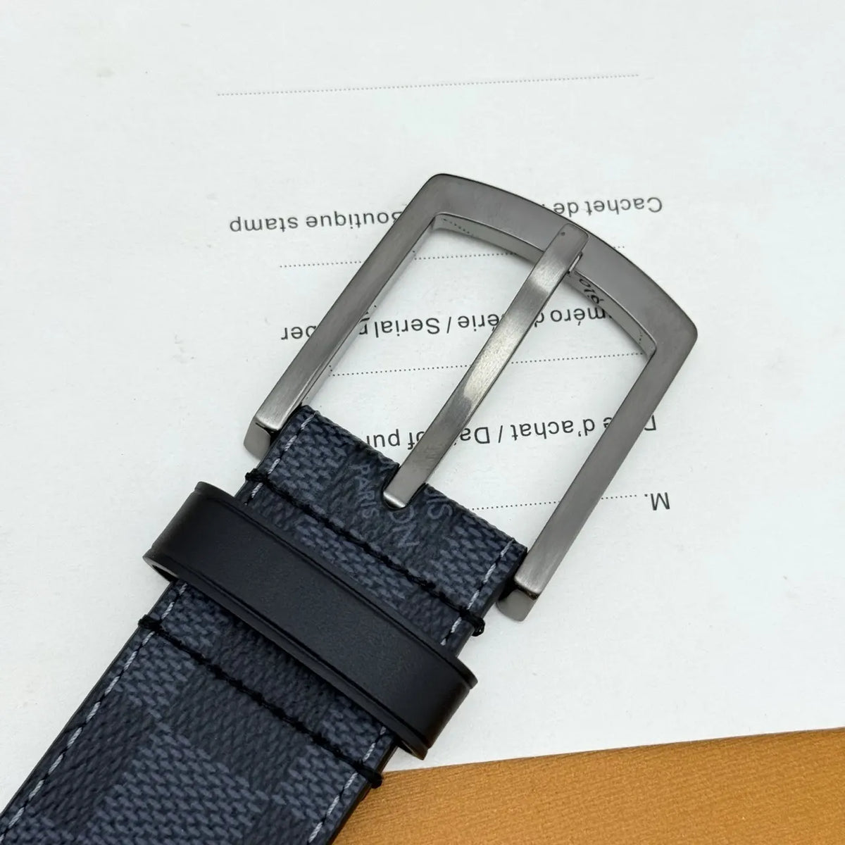 Louis Vuitton Damier Cobalt Belt silver - Hình 4