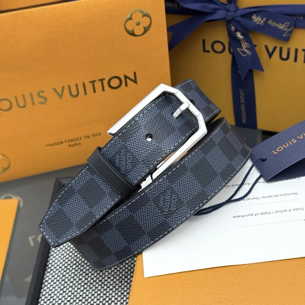 Louis Vuitton Damier Cobalt Belt silver