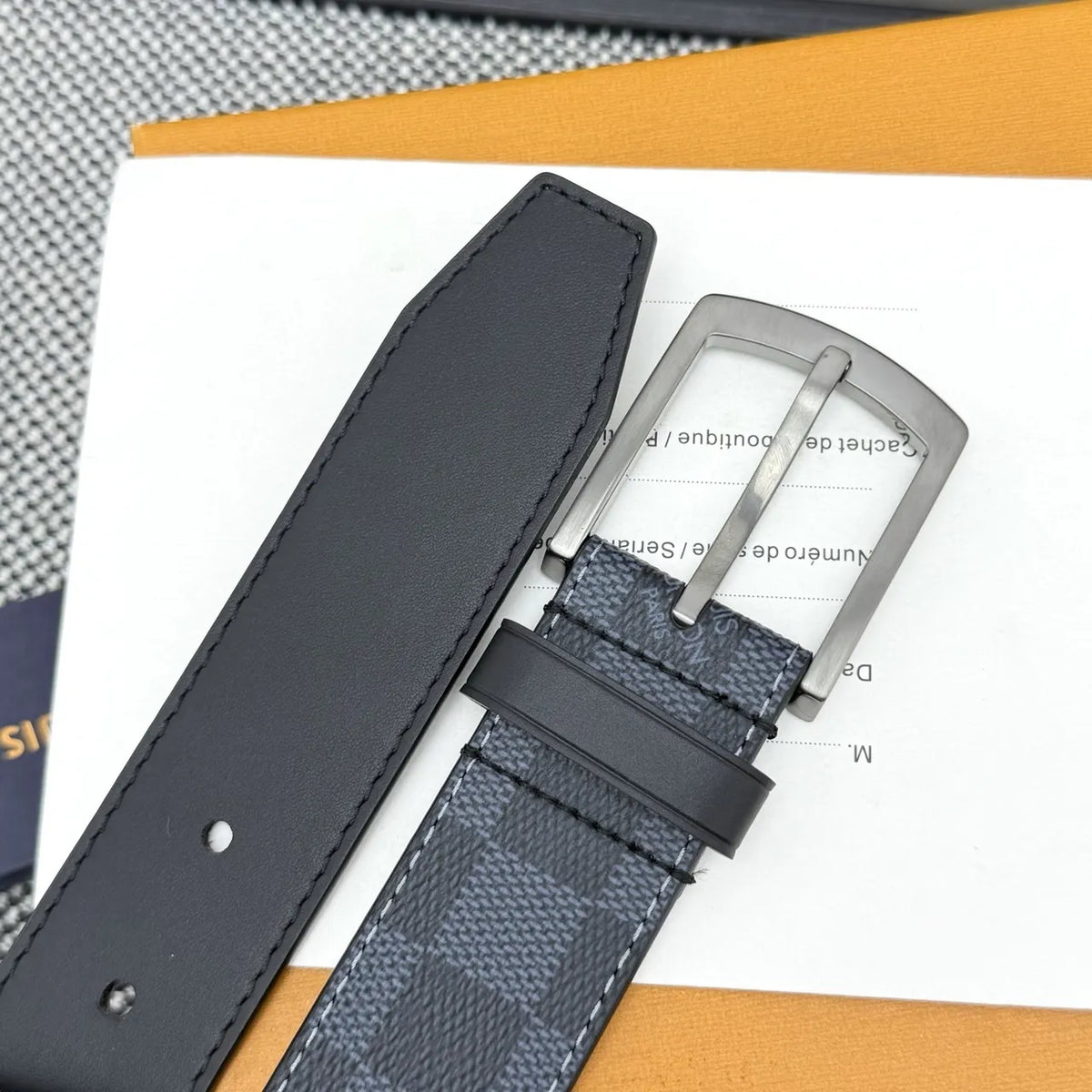 Louis Vuitton Damier Cobalt Belt silver - Hình 8