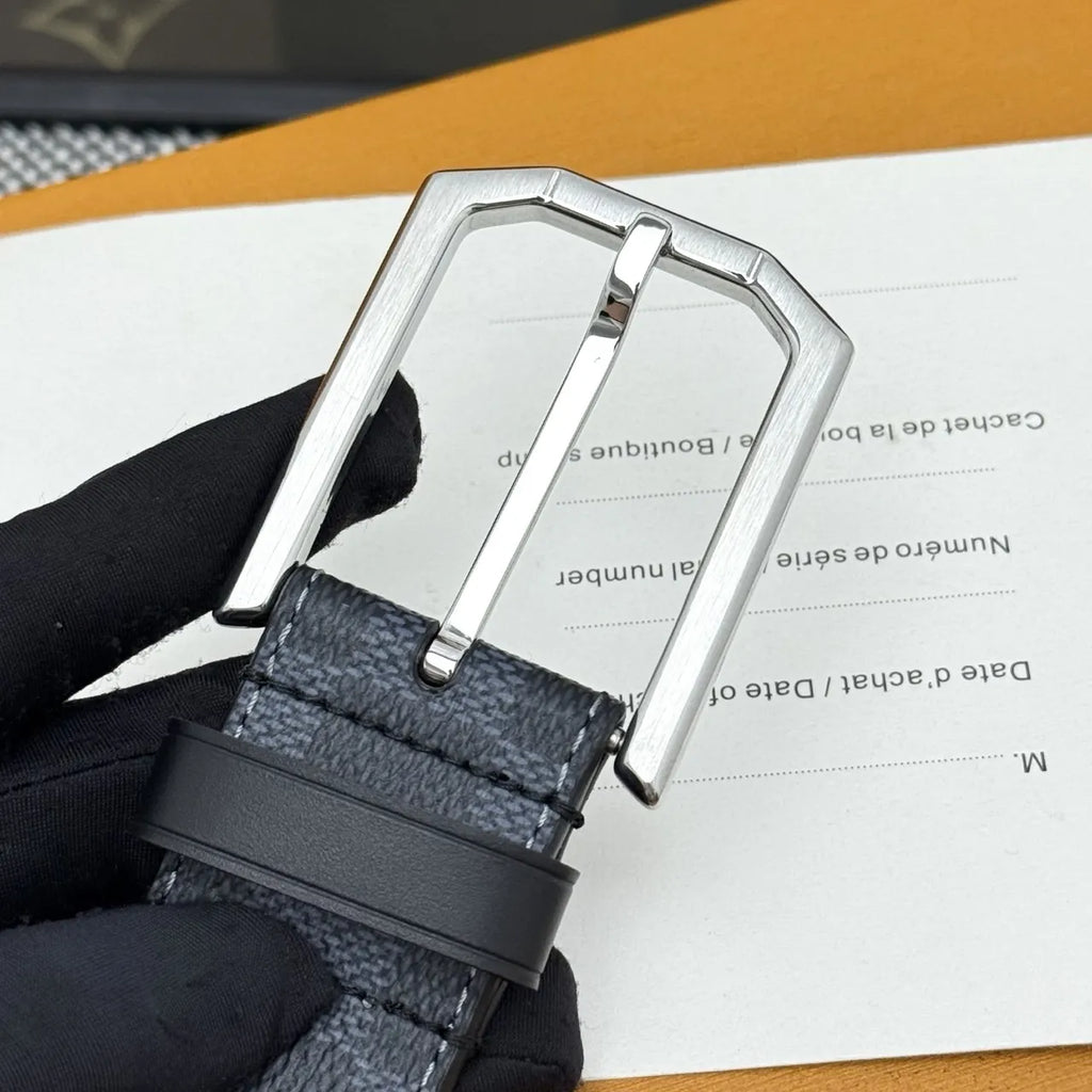 Louis Vuitton Damier Cobalt Belt silver - Hình 4