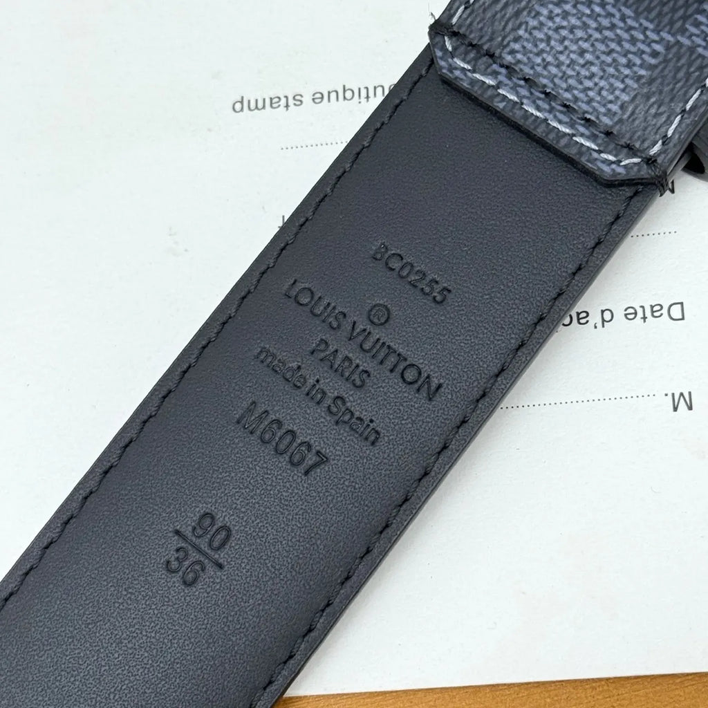 Louis Vuitton Damier Cobalt Belt silver - Hình 6