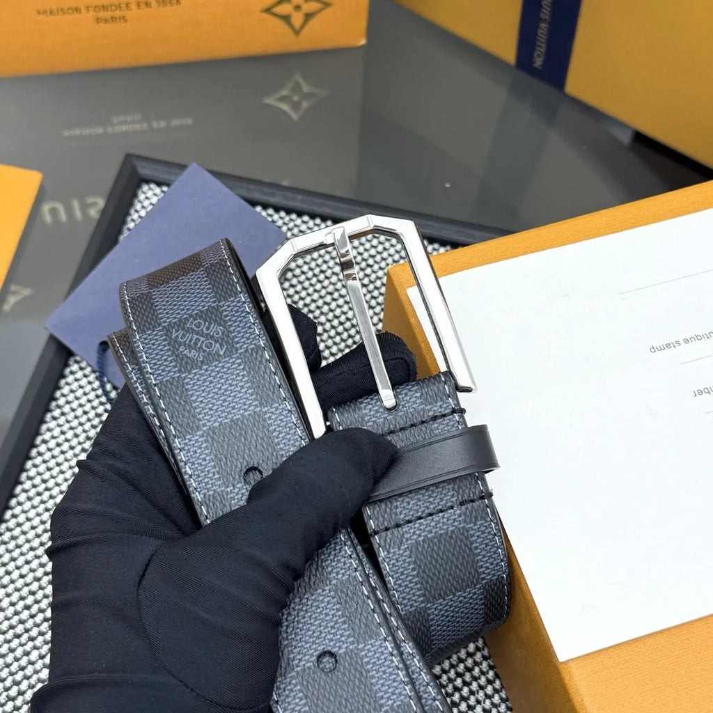 Louis Vuitton Damier Cobalt Belt silver - Hình 9