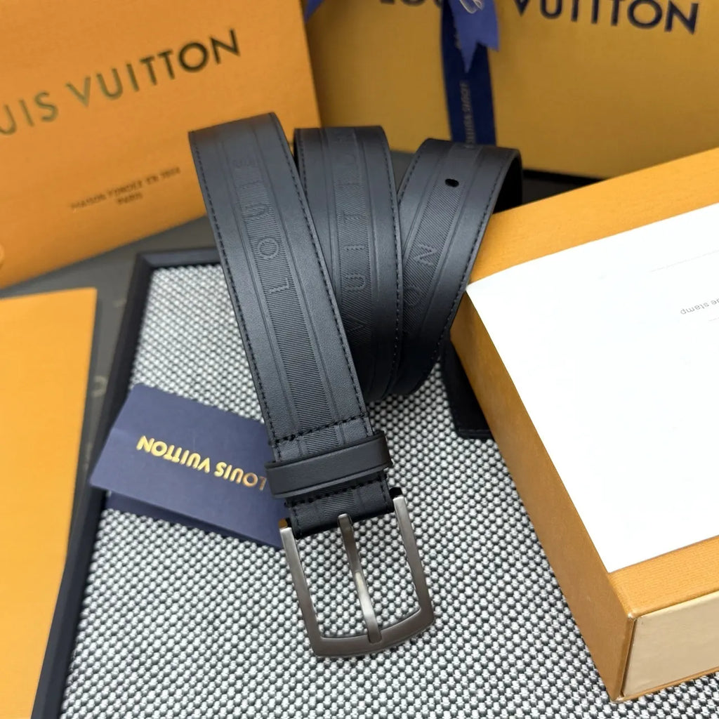 LV Matte Black Monogram Belt