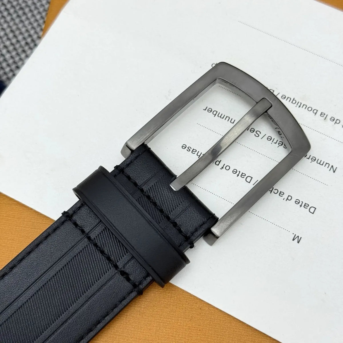 LV Matte Black Monogram Belt - Hình 3