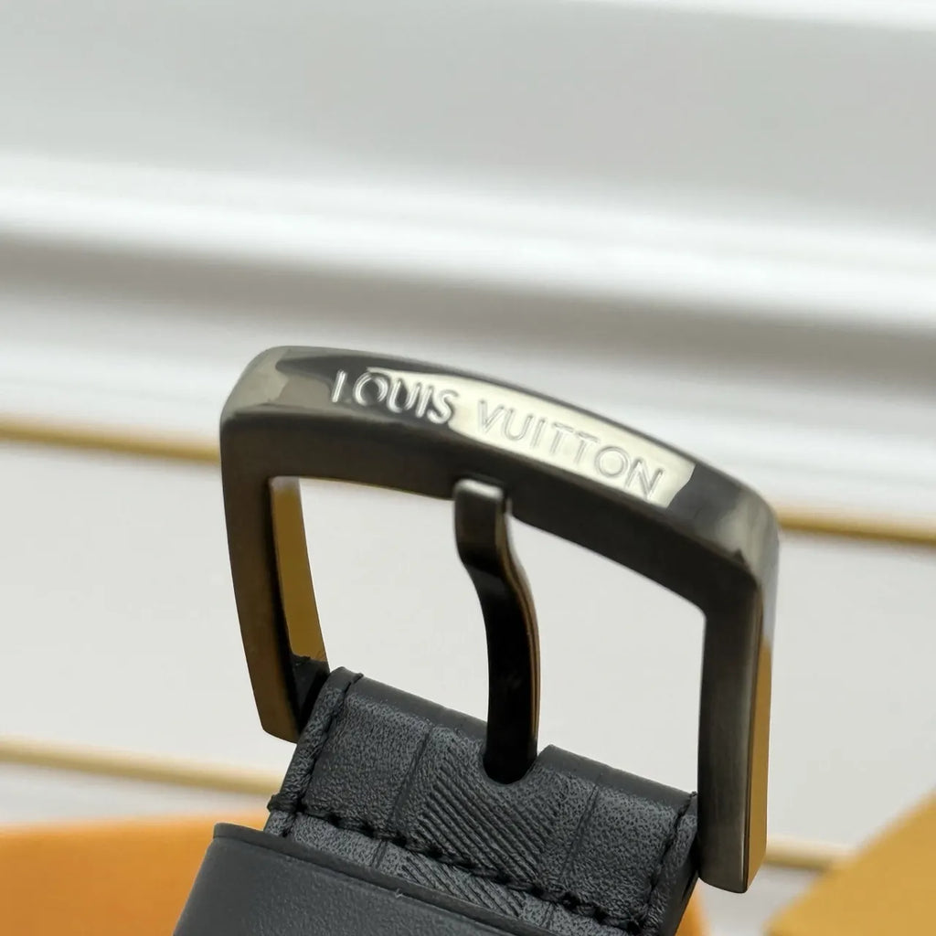 LV Matte Black Monogram Belt - Hình 6