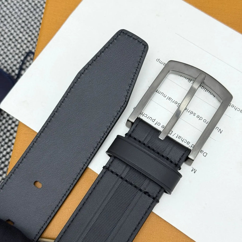 LV Matte Black Monogram Belt - Hình 7