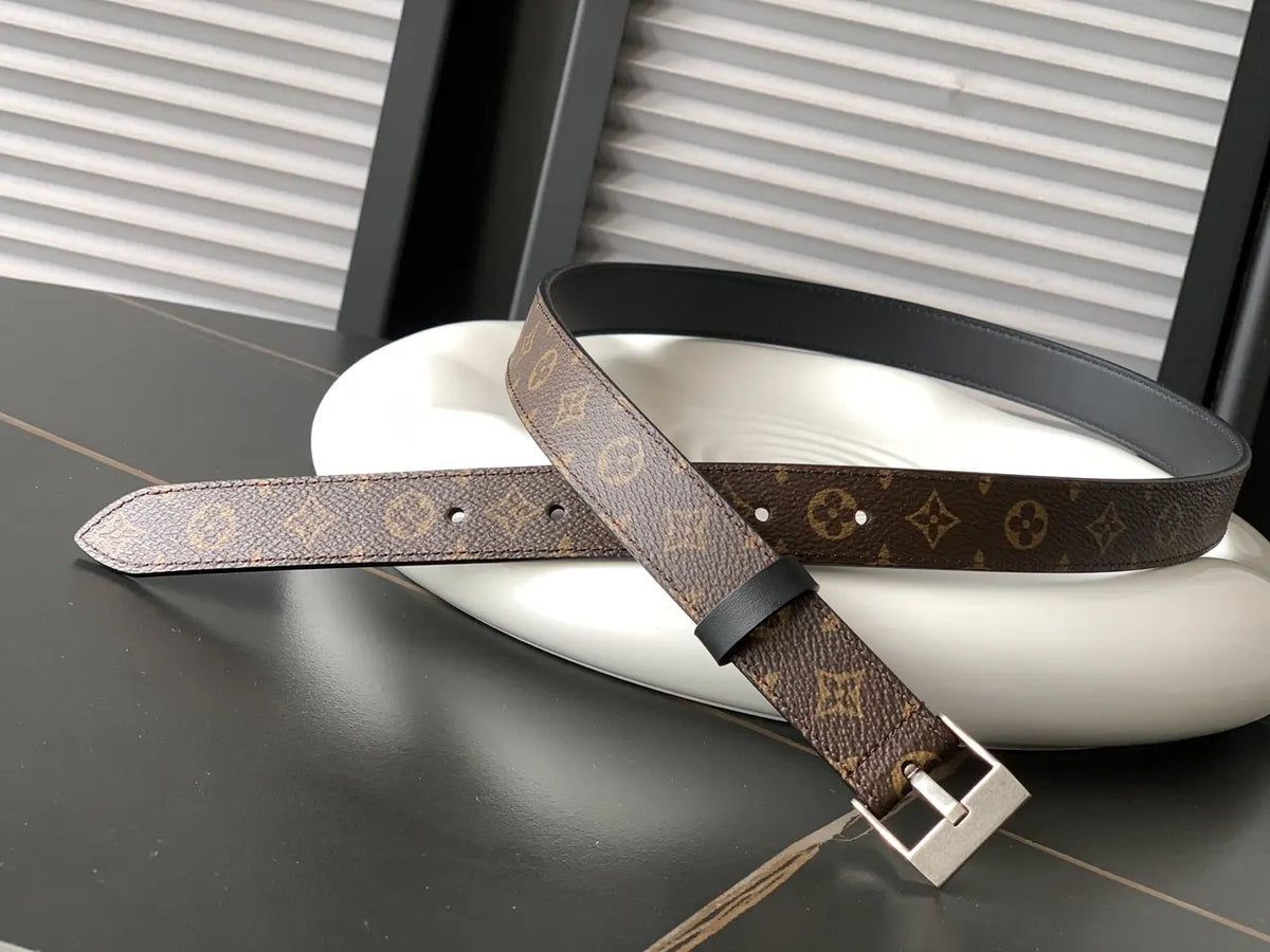 classic Louis Vuitton Monogram Silver Belt