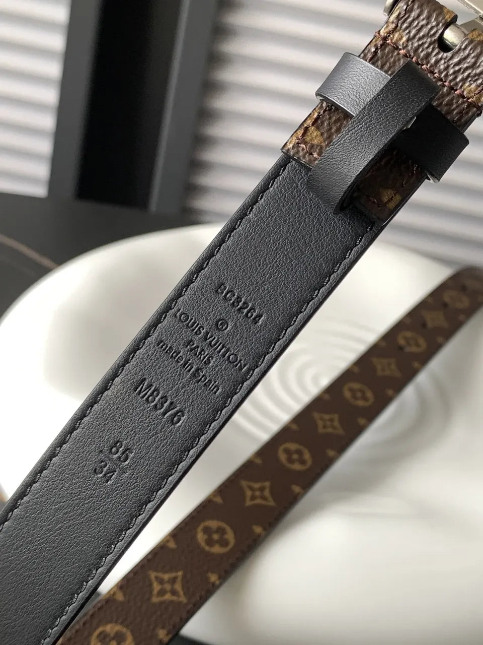 classic Louis Vuitton Monogram Silver Belt - Hình 5