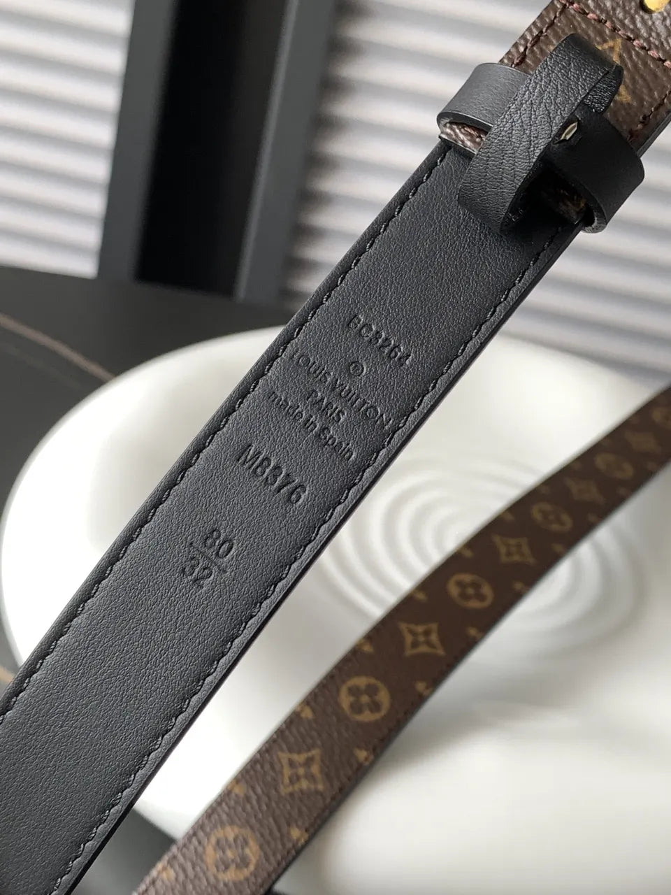 heritage Louis Vuitton Brown Monogram Belt - Hình 5