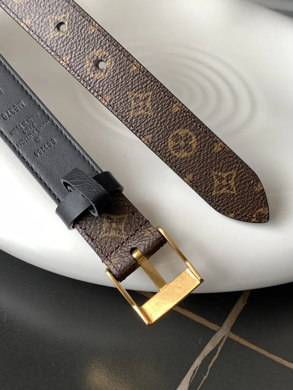 heritage Louis Vuitton Brown Monogram Belt - Hình 6