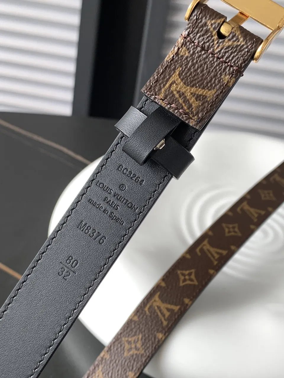 LV Monogram Classic Gold Belt - Hình 5