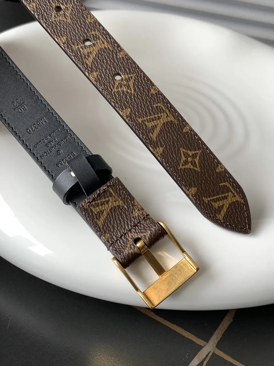LV Monogram Classic Gold Belt - Hình 6