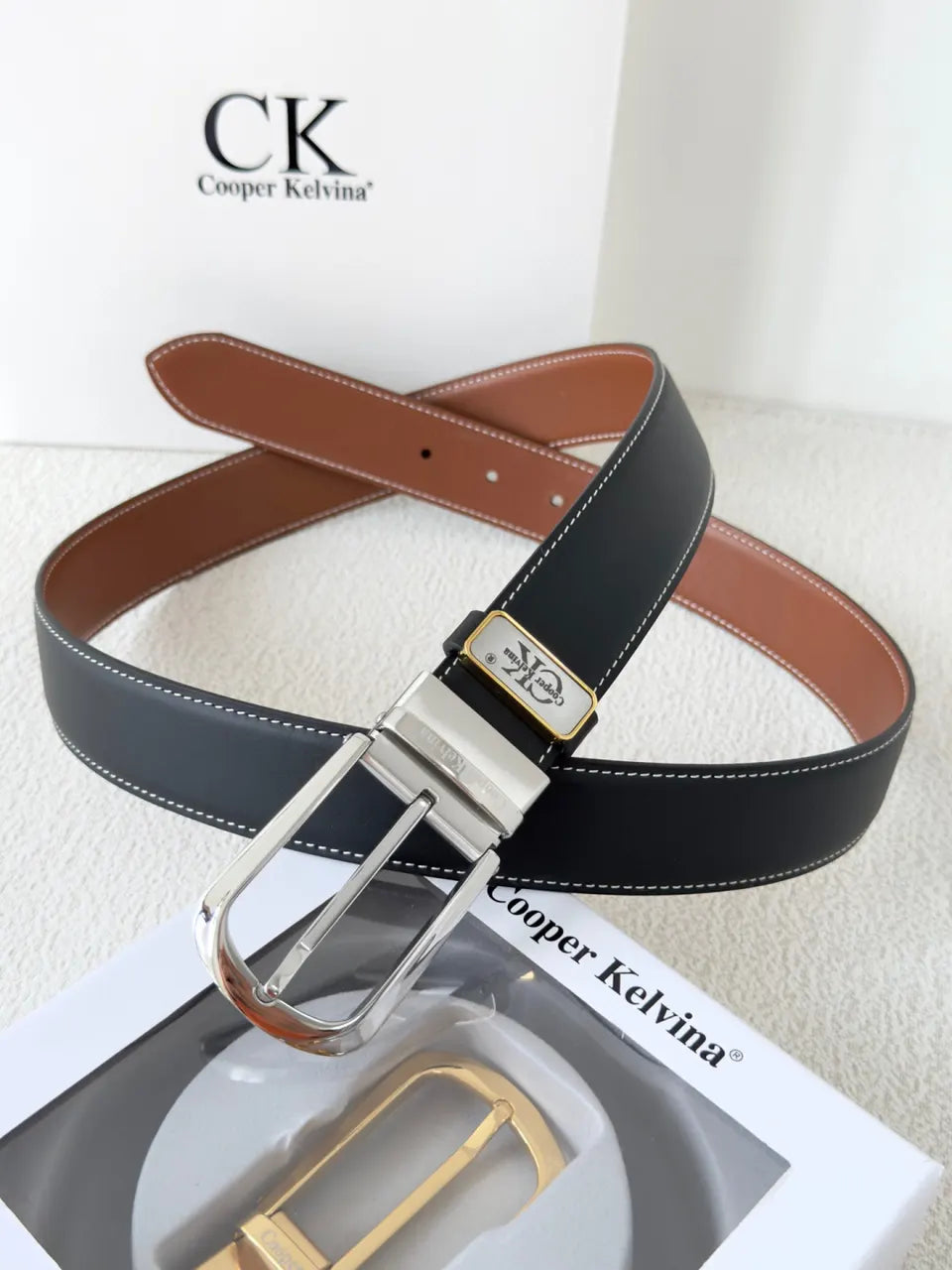 leather Cooper Kelvina Reversible Belt - Hình 2