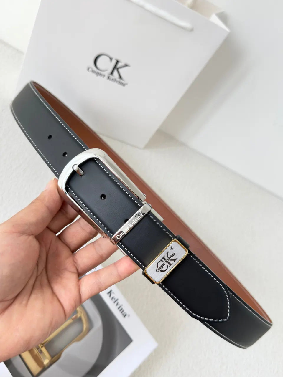 leather Cooper Kelvina Reversible Belt - Hình 4