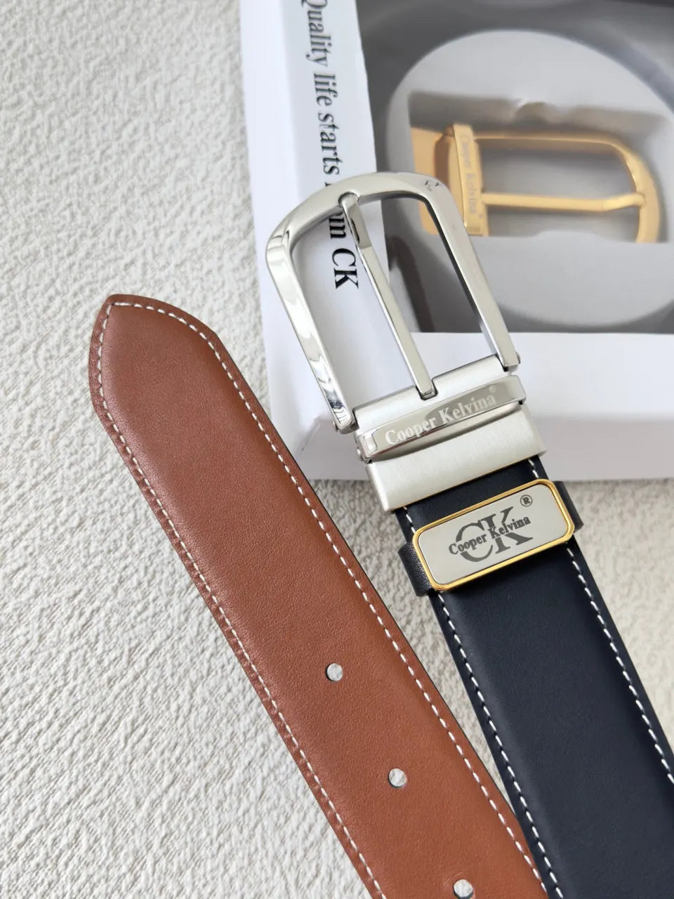 leather Cooper Kelvina Reversible Belt - Hình 7