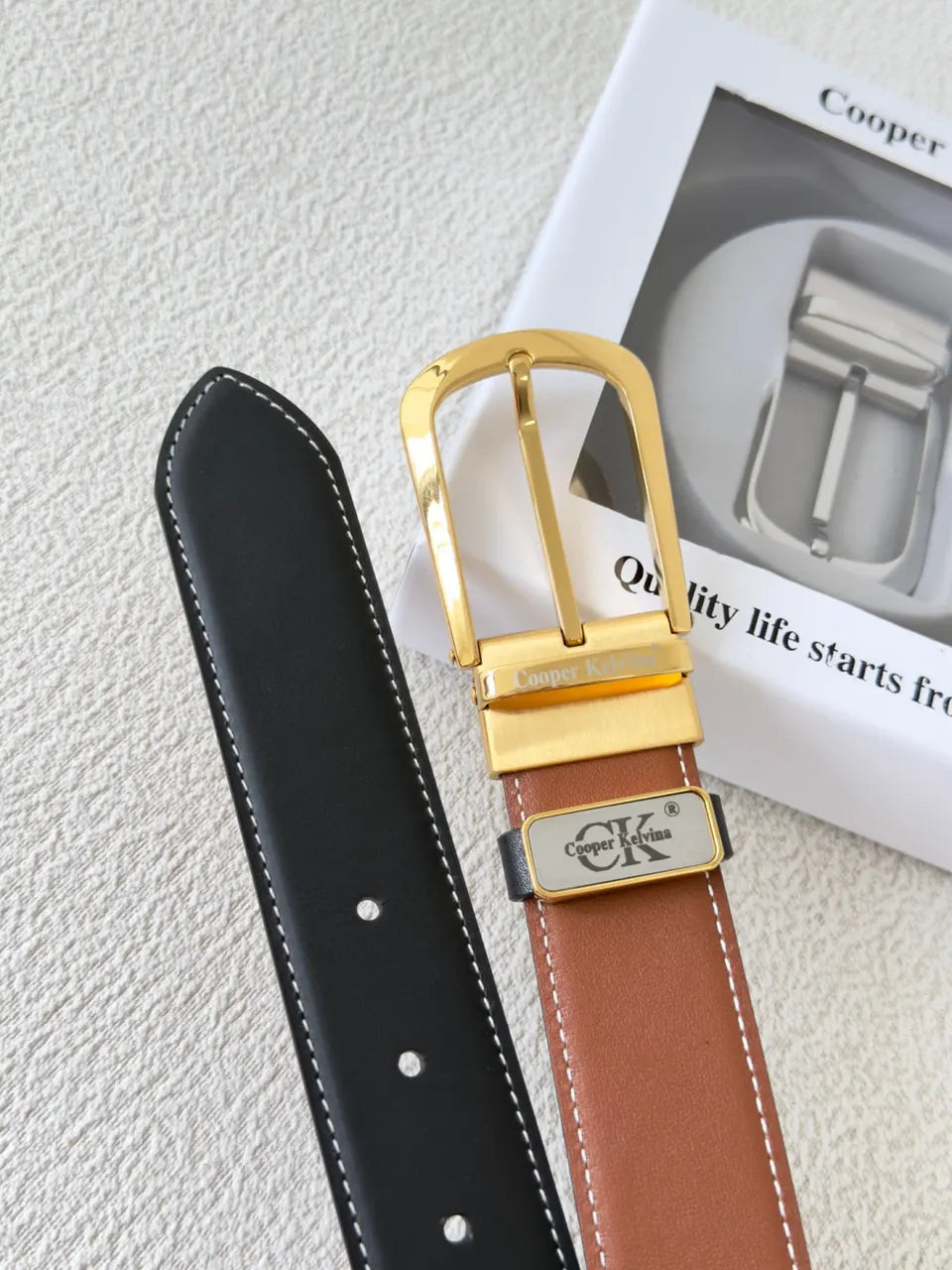 leather Cooper Kelvina Reversible Belt - Hình 8