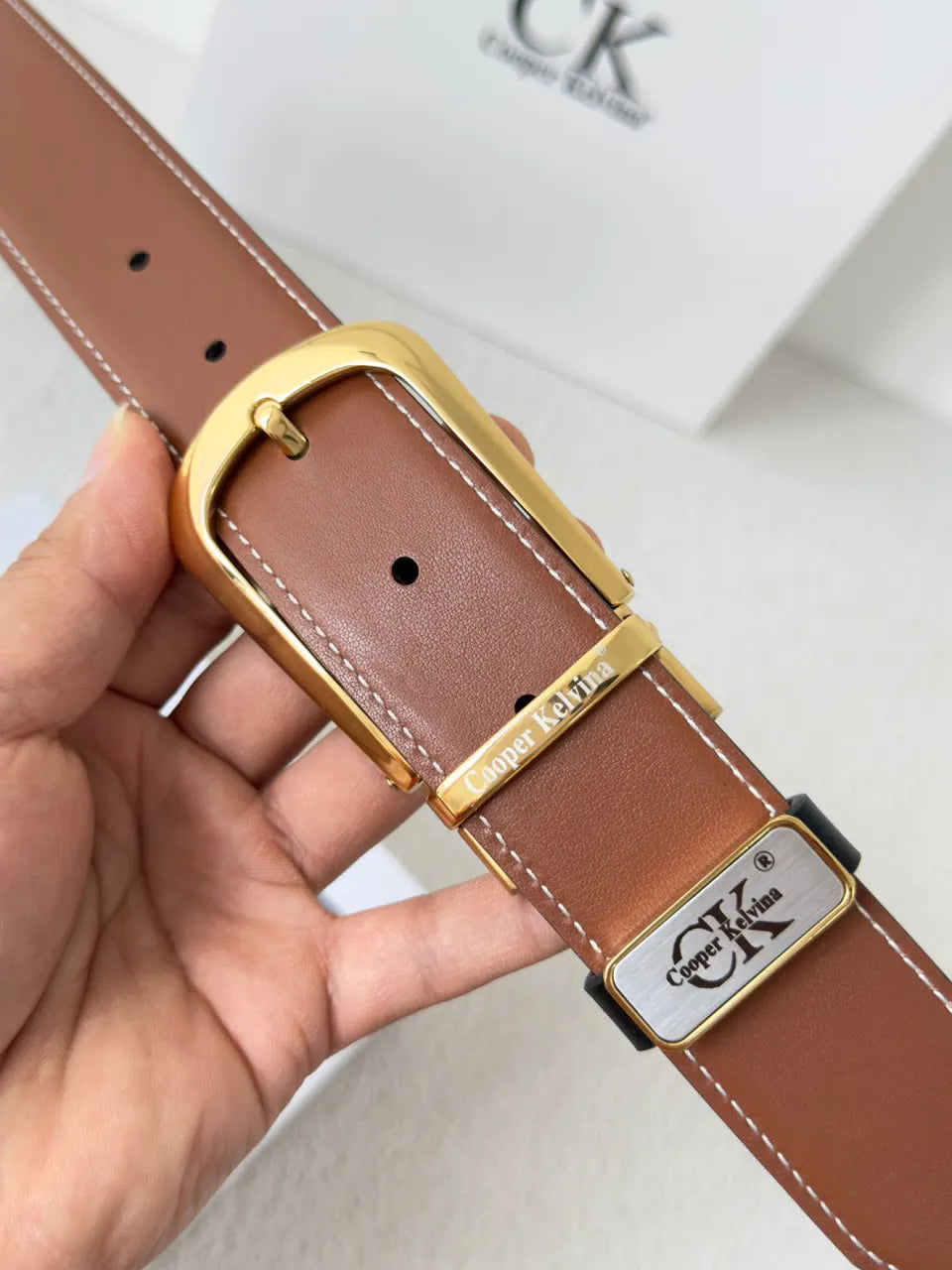 Cooper Kelvina Brown Leather Belt - Hình 7