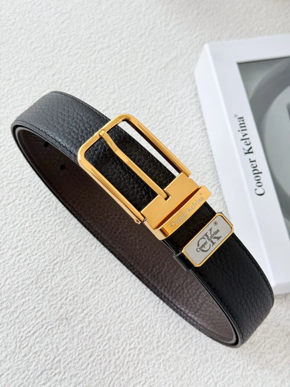 reversible Cooper Kelvina Black Leather Belt - Hình 2