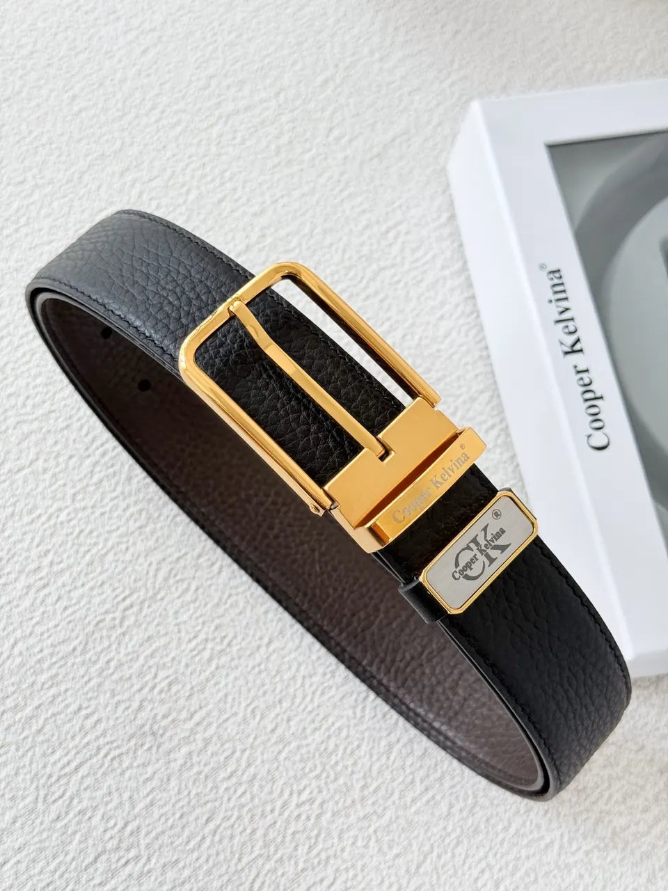 gold Cooper Kelvina Black Leather Belt - Hình 2