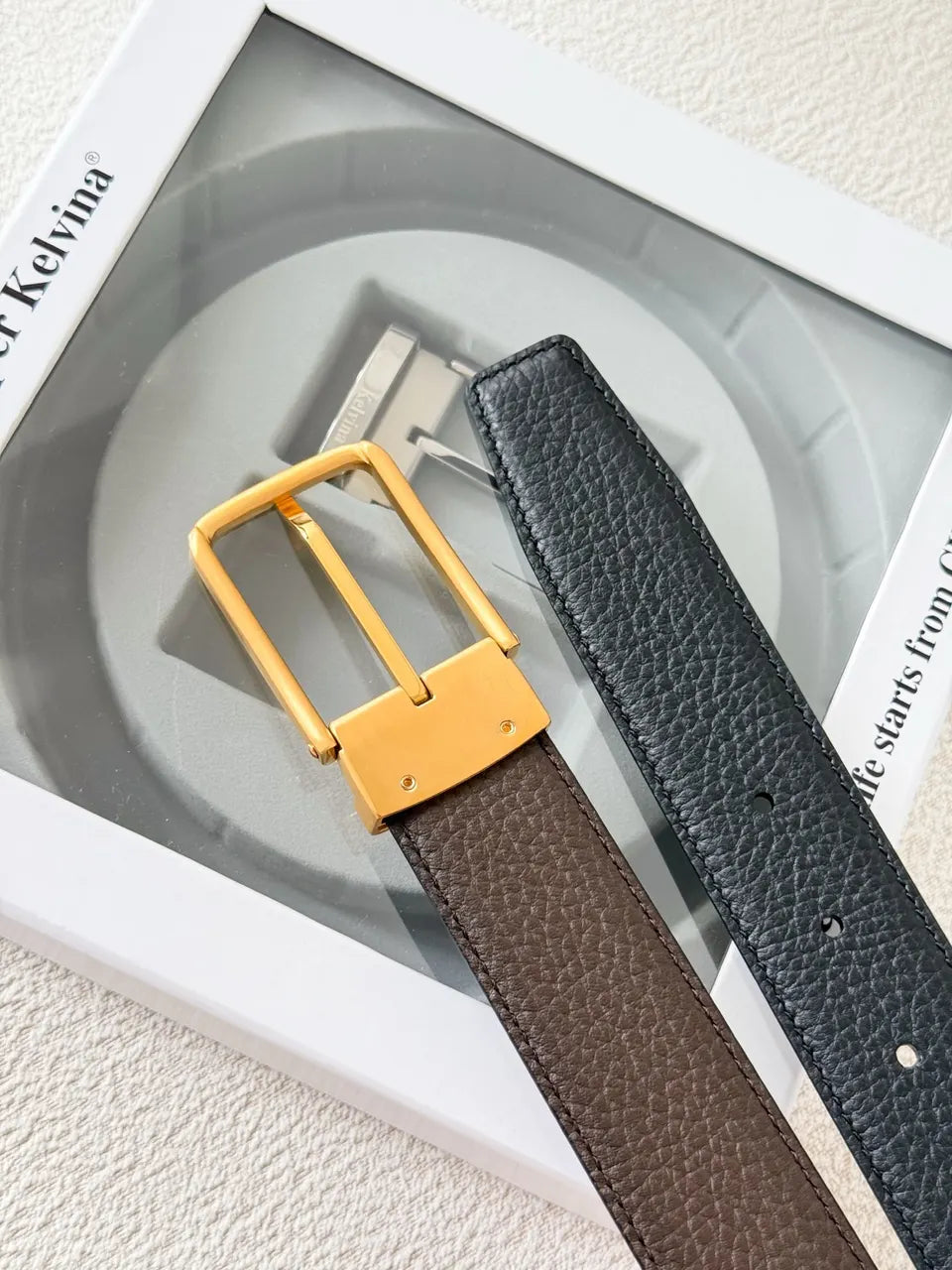 gold Cooper Kelvina Black Leather Belt - Hình 8