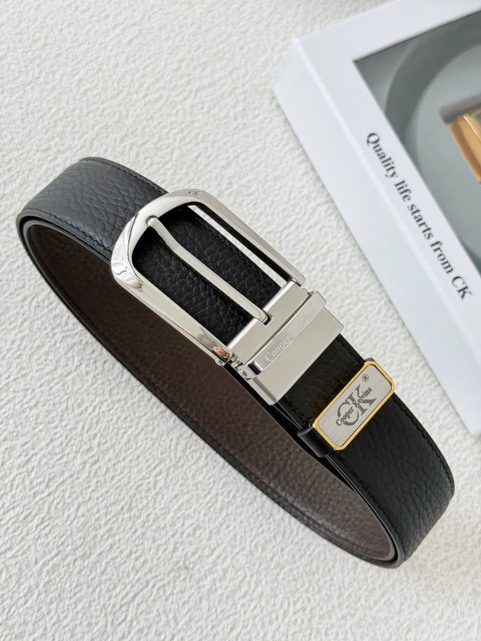 dual Cooper Kelvina Black Leather Belt - Hình 4
