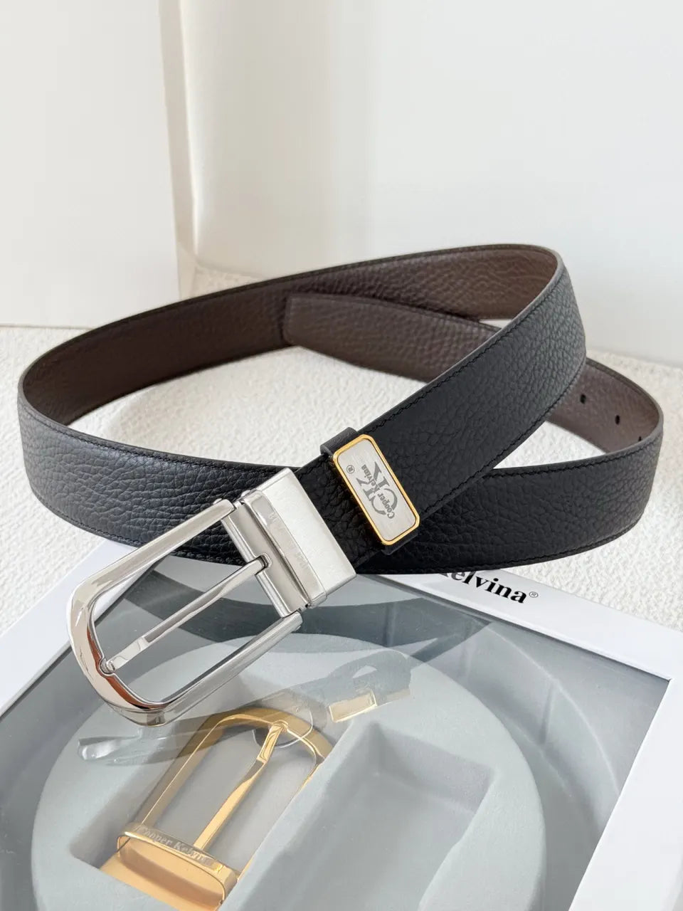 dual Cooper Kelvina Black Leather Belt - Hình 6