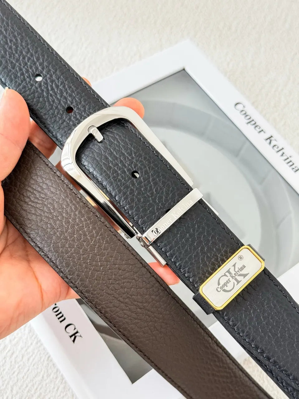 Cooper & Alvin Reversible Leather Belt - Hình 5