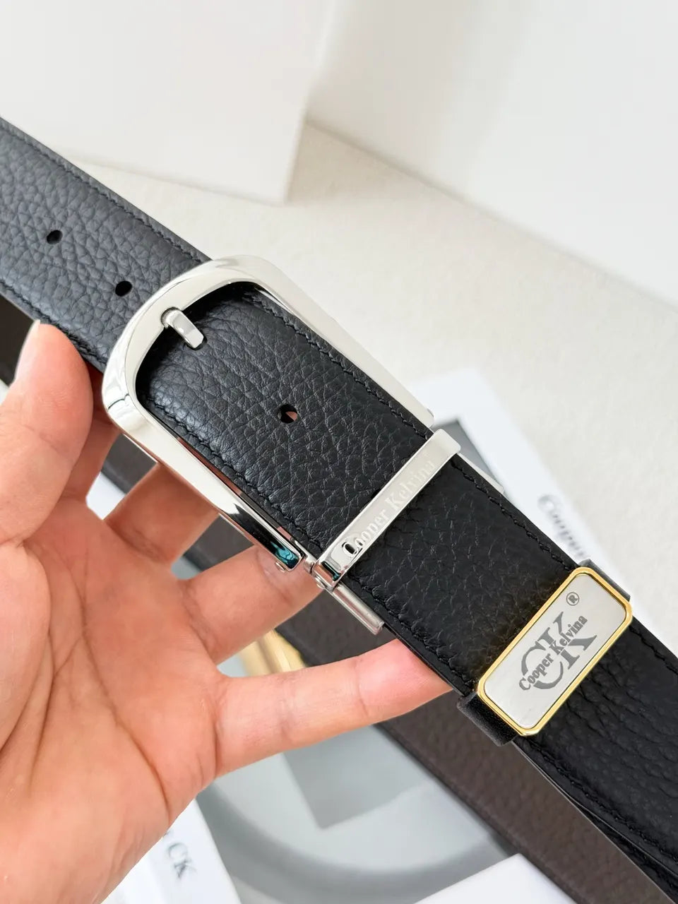 Cooper & Alvin Reversible Leather Belt - Hình 6