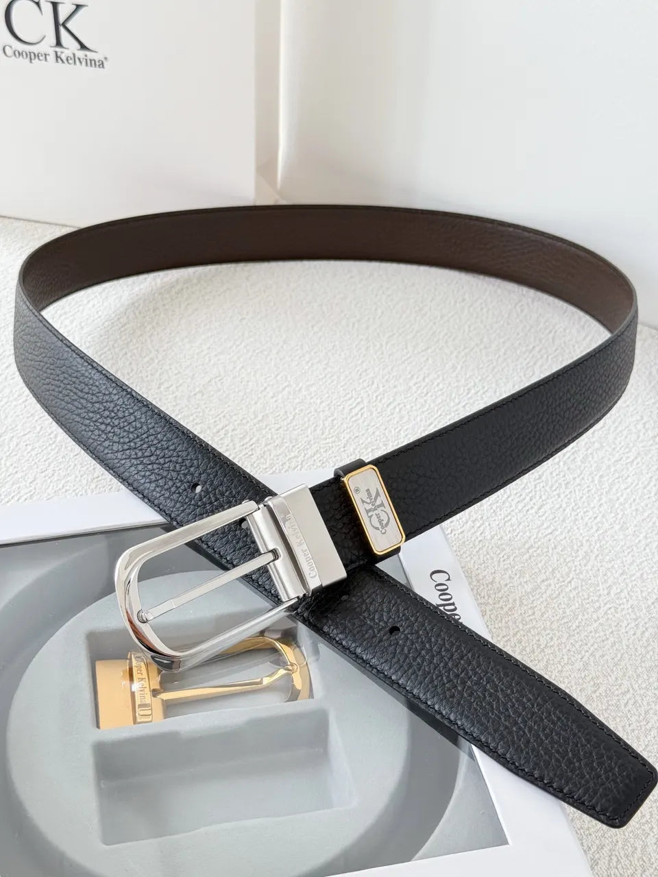 Cooper & Alvin Reversible Leather Belt - Hình 7