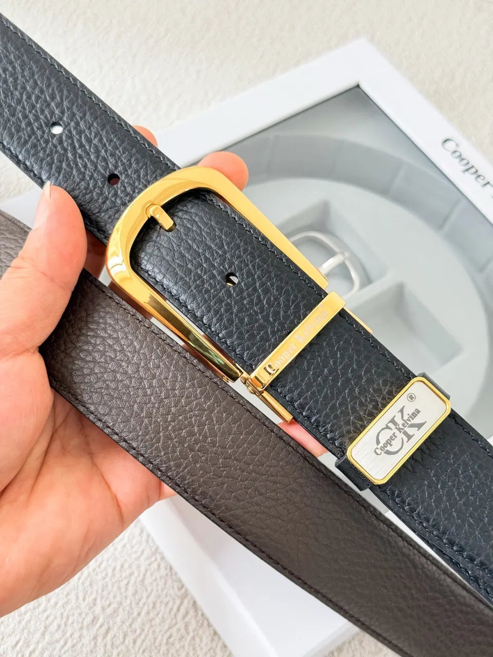 gold Cooper Kelvina Black Leather Belt - Hình 5