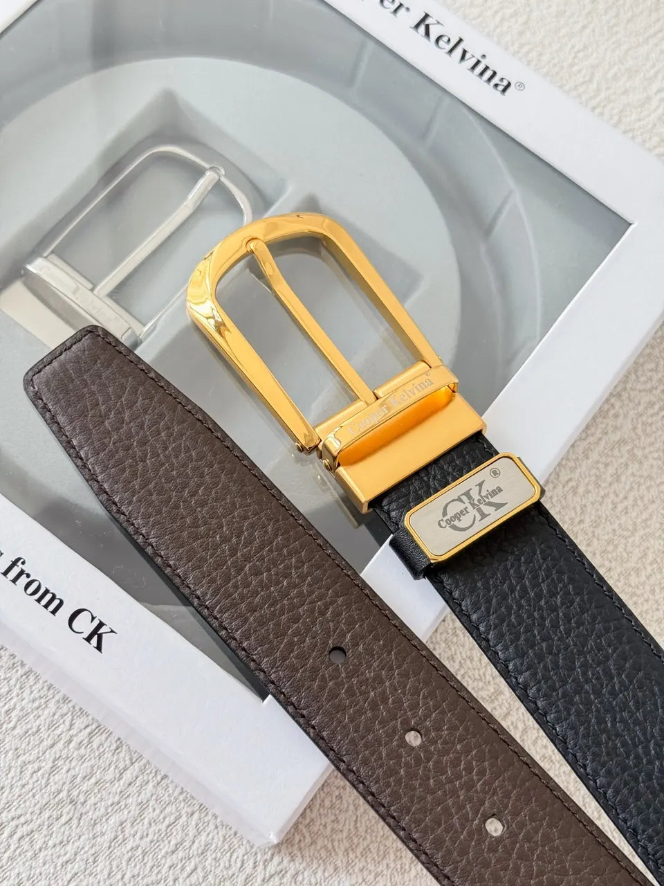 gold Cooper Kelvina Black Leather Belt - Hình 8
