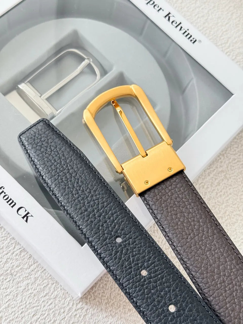 gold Cooper Kelvina Black Leather Belt - Hình 9