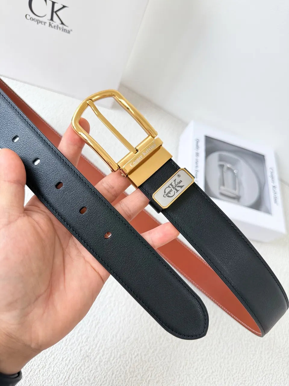 Cooper Kelvina Black Leather Belt - Hình 2