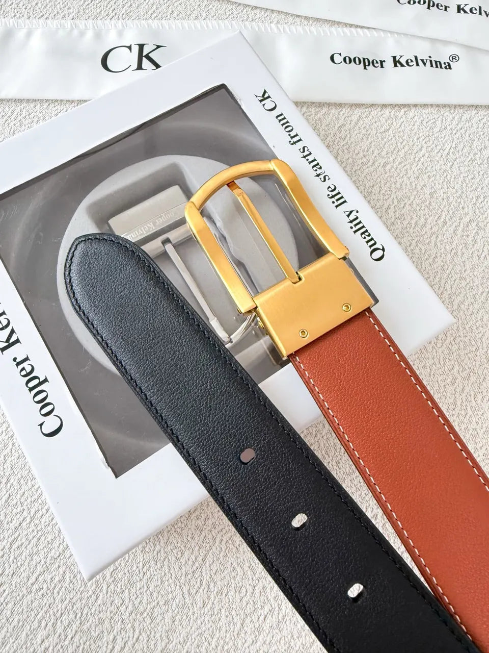 Cooper Kelvina Black Leather Belt - Hình 5