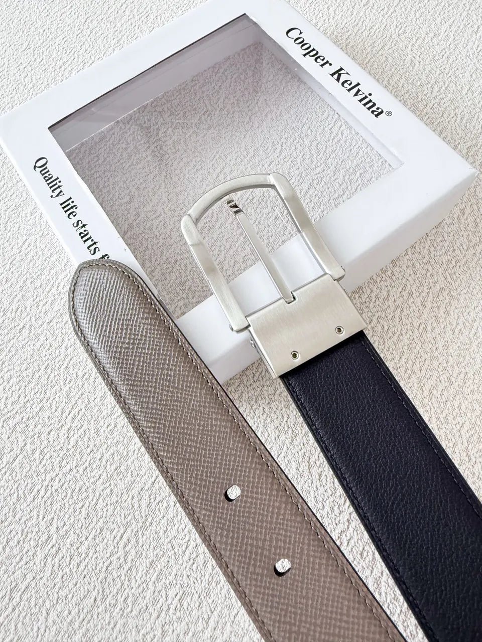 Cooper Kelvina Taupe Leather Belt - Hình 5