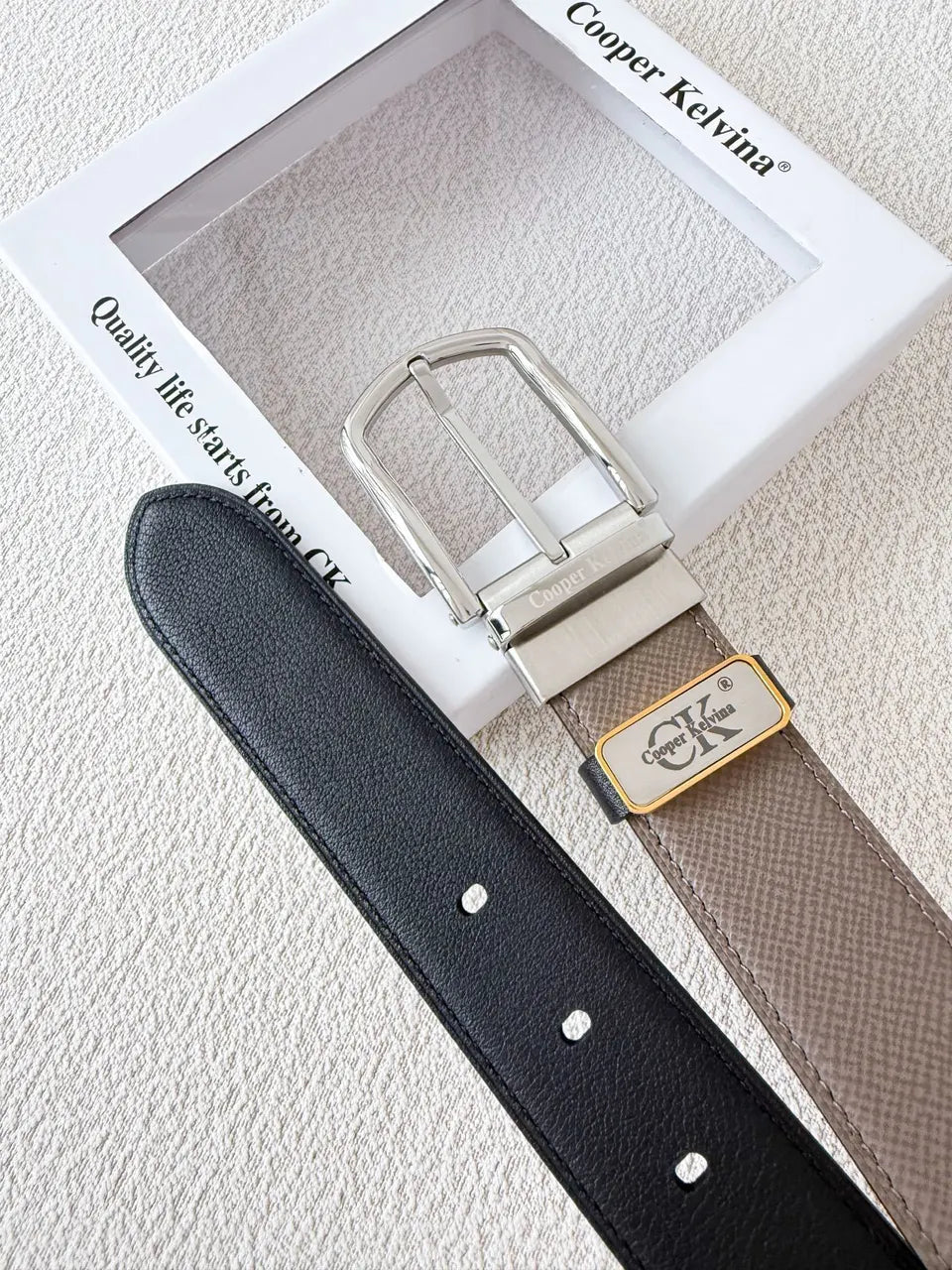 Cooper Kelvina Taupe Leather Belt - Hình 6