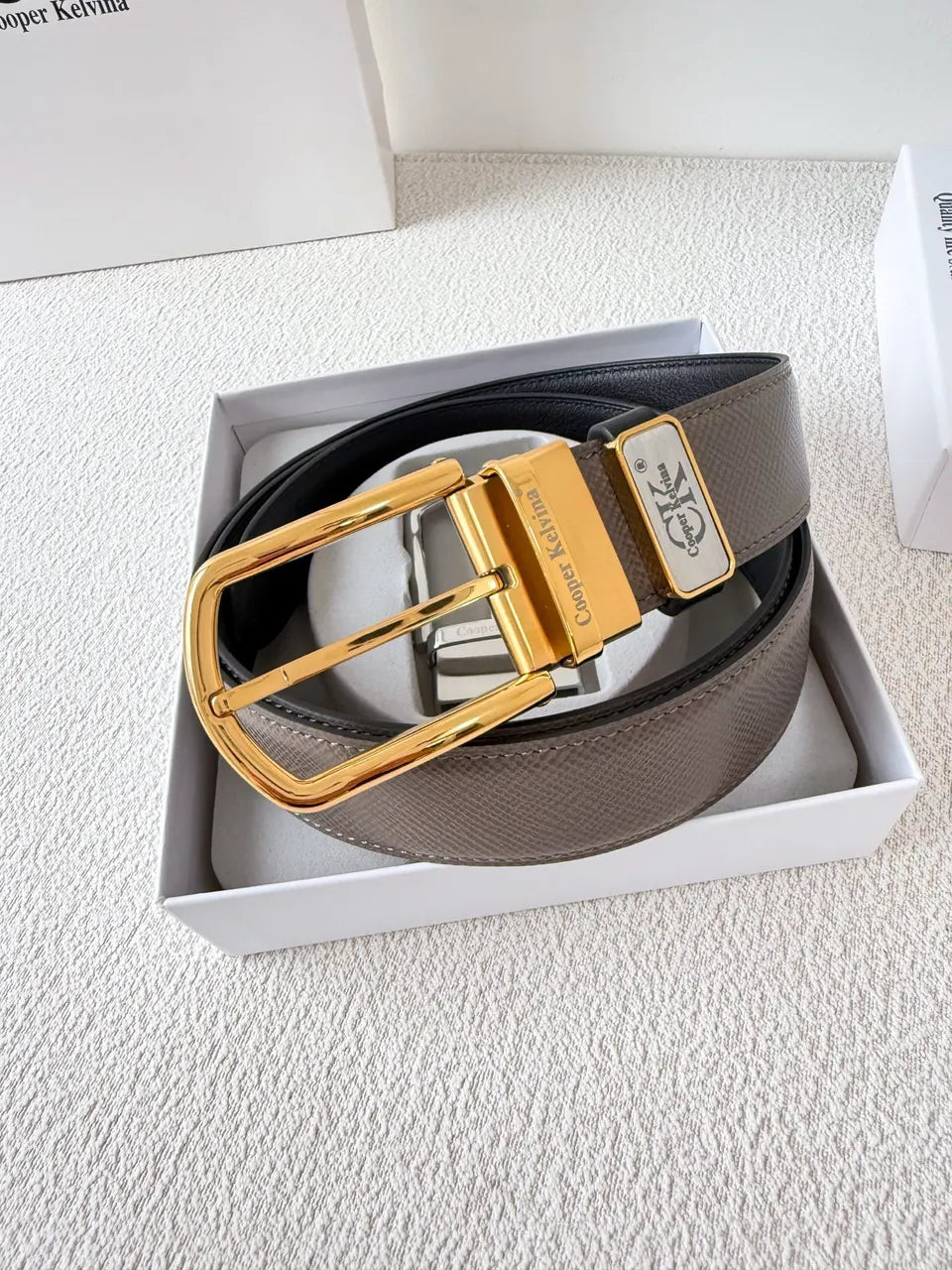Cooper Kelvina Taupe Reversible Belt