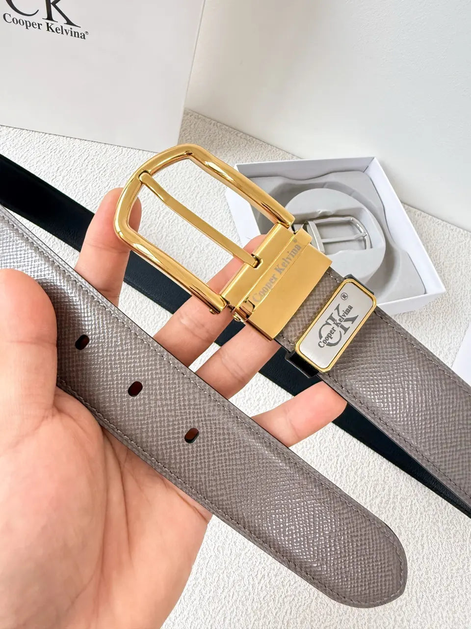 Cooper Kelvina Taupe Reversible Belt - Hình 2