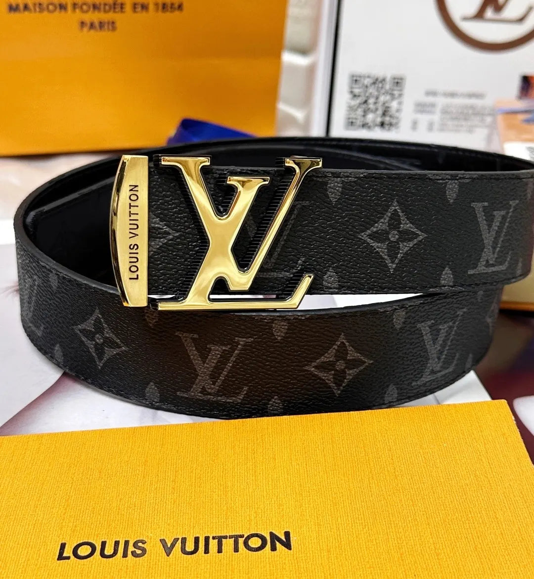 Black Monogram Macassar Belt - Hình 5