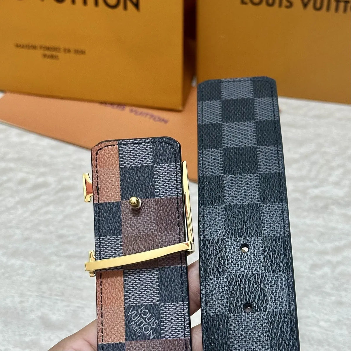 louis Damier Infini Gold LV Belt - Hình 4