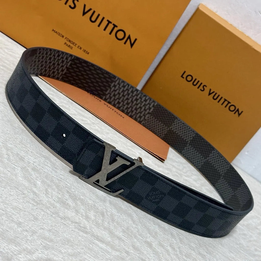 silver floral Louis Vuitton Damier Infini Belt