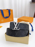 lv Louis Vuitton Grey Monogram Shadow Belt