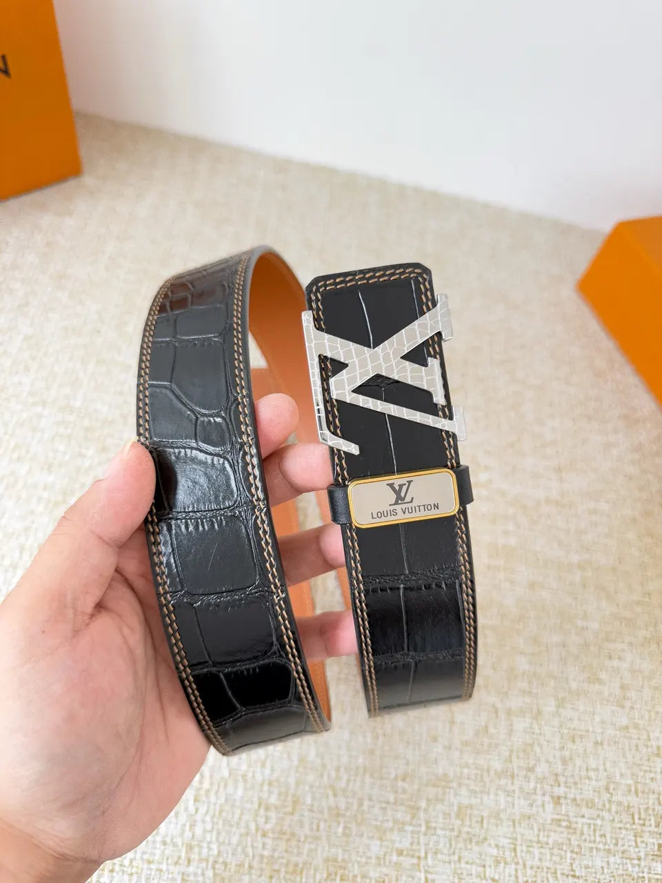 Louis Vuitton Crocodile Belt